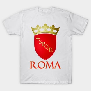 Roma (Rome) Italy - Coat of Arms Design T-Shirt